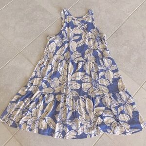 Gap Tiered dress - L Tall - knee length - pretty blue with cream colored flowers
